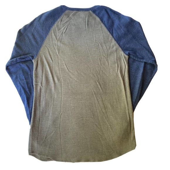 Men's American Eagle Sz Medium Long Sleeve Athletic Fit Waffle Knit Shirt Grey - Picture 6 of 9